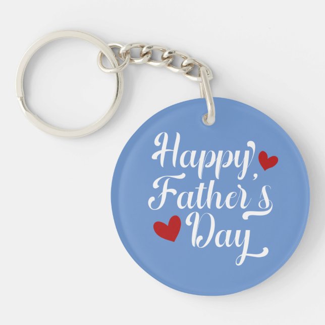 Simple Happy Father's Day Calligraphy | Keychain (Front)