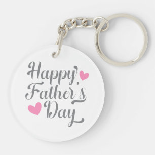 Simple Happy Father's Day Calligraphy   Keychain