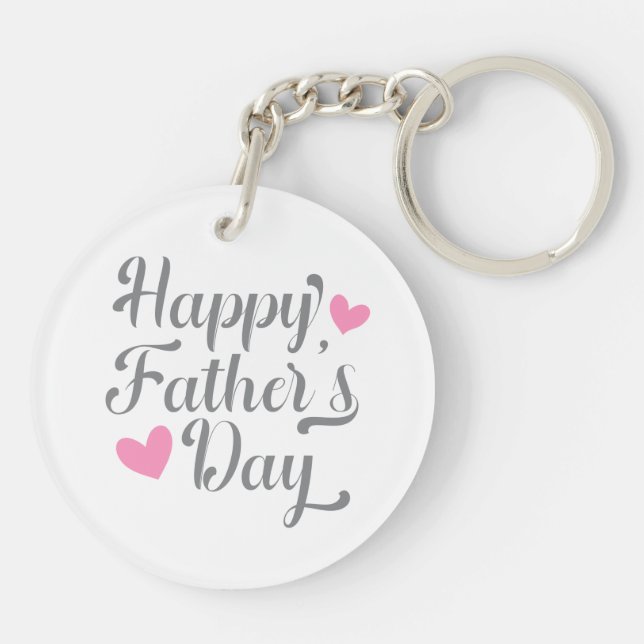 Simple Happy Father's Day Calligraphy | Keychain (Back)