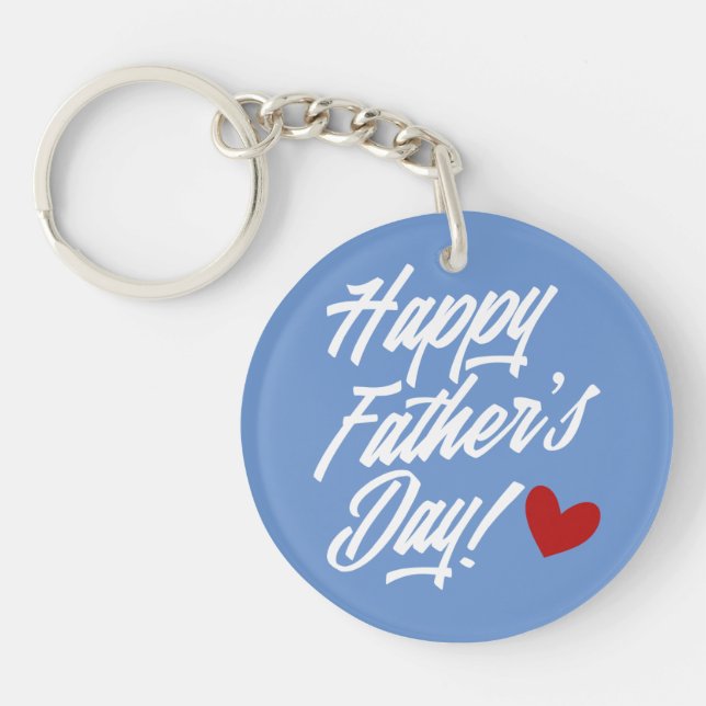 Simple Happy Father's Day Calligraphy | Keychain (Front)
