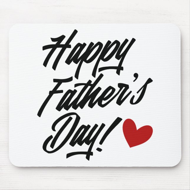Simple Happy Father's Day Calligraphy | Mouse Pad (Front)