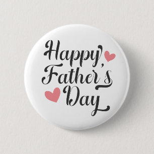 Simple Happy Father's Day Calligraphy Pin Button