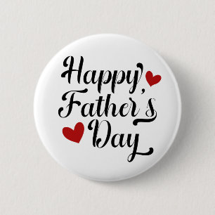 Simple Happy Father's Day Calligraphy Pin Button