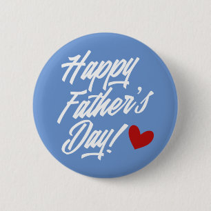 Simple Happy Father's Day Calligraphy Pin Button
