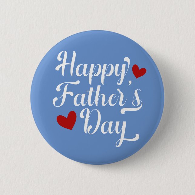 Simple Happy Father's Day Calligraphy | Pin Button (Front)
