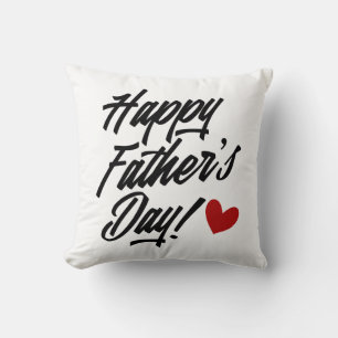 Simple Happy Father's Day Calligraphy Throw Pillow