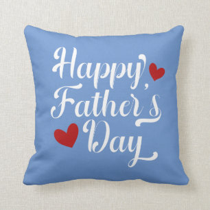 Simple Happy Father's Day Calligraphy Throw Pillow