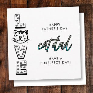 Simple Happy Father's Day From The Cat Purrfect Card