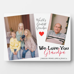 simple Happy Father's day, grandpa two photo   Plaque