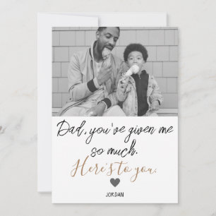 simple Happy Father's day, Great Quote photo Holiday Card
