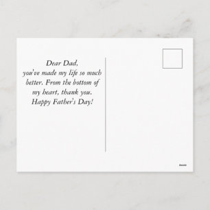 simple Happy Father's day, Great Quote photo Holiday Postcard