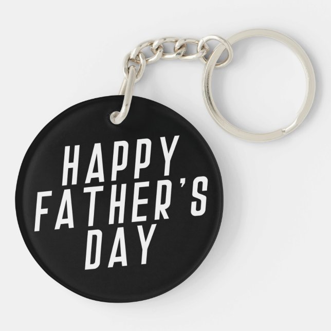 Simple Happy Father's Day Typography | Keychain (Back)