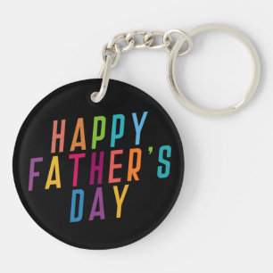 Simple Happy Father's Day Typography   Keychain