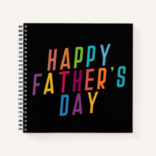 Simple Happy Father's Day Typography Notebook