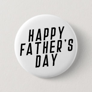 Simple Happy Father's Day Typography Pin Button