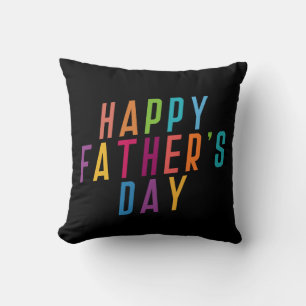 Simple Happy Father's Day Typography Throw Pillow