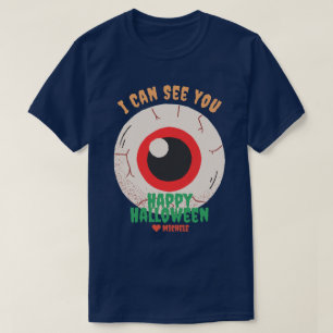 Simple Happy Halloween a eye family and friends T-Shirt