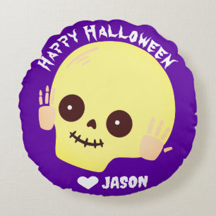 Simple Happy Halloween boo spooky pumpkin Sweatshi Round Cushion
