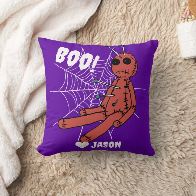 Simple Happy Halloween boo spooky voodoo doll Cushion (Blanket)