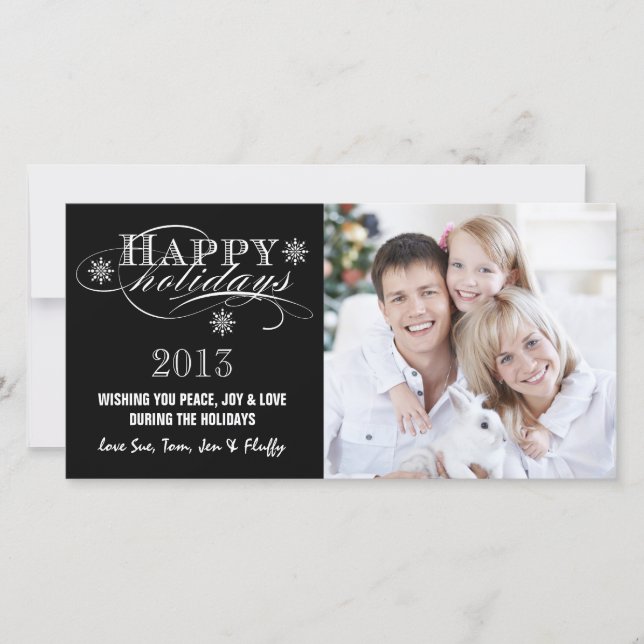SIMPLE HAPPY HOLIDAYS 2013 BLACK HOLIDAY CARD (Front)
