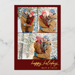 Simple Happy Holidays Christmas Multi-Photo