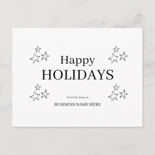 Simple Happy Holidays Postcard (Front)