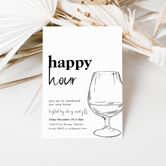 Simple Happy Hour House Party Invitation (Creator Uploaded)