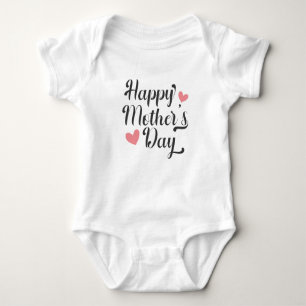 Simple Happy Mother's Day Calligraphy   Bodysuit