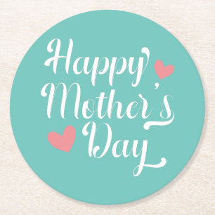 Simple Happy Mother's Day Calligraphy   Coaster