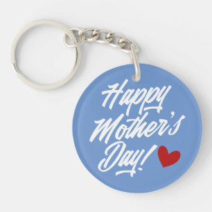 Simple Happy Mother's Day Calligraphy Keychain