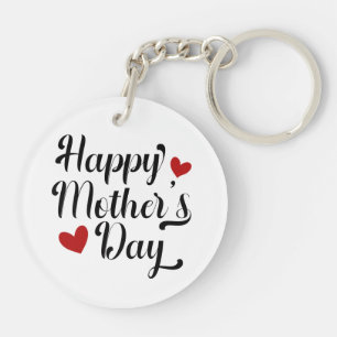 Simple Happy Mother's Day Calligraphy Keychain