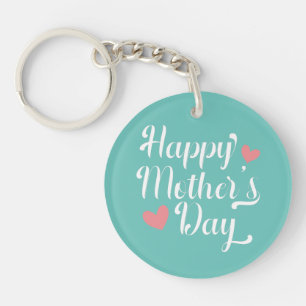 Simple Happy Mother's Day Calligraphy   Keychain