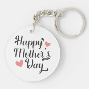 Simple Happy Mother's Day Calligraphy   Keychain
