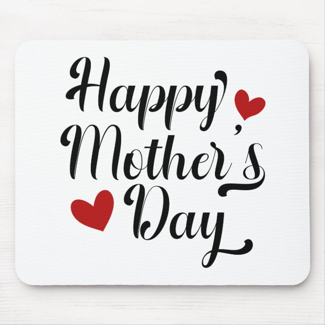 Simple Happy Mother's Day Calligraphy | Mouse Pad (Front)