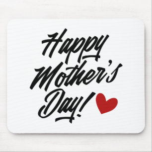 Simple Happy Mother's Day Calligraphy Mouse Pad