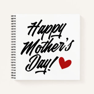 Simple Happy Mother's Day Calligraphy   Notebook