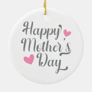 Simple Happy Mother's Day Calligraphy Ornament