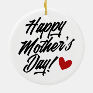 Simple Happy Mother's Day Calligraphy   Ornament