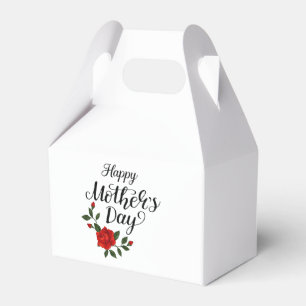 Simple Happy Mother's Day Floral Calligraphy Favour Box