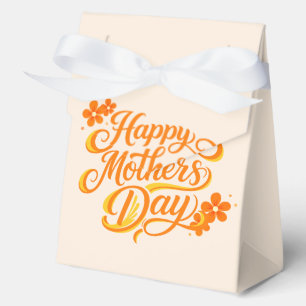 Simple Happy Mother's Day Floral Calligraphy Favour Box