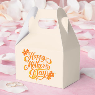 Simple Happy Mother's Day Floral Calligraphy Favour Box