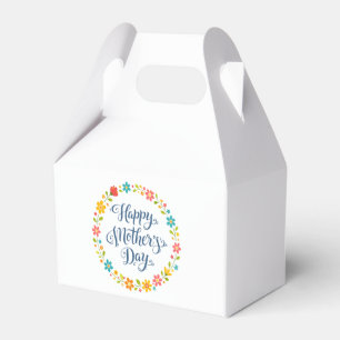 Simple Happy Mother's Day Floral Calligraphy Favour Box