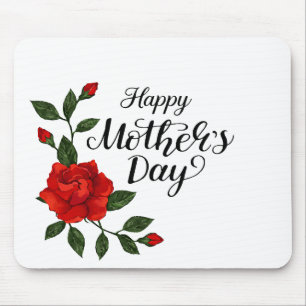 Simple Happy Mother's Day Floral Calligraphy    Mouse Pad