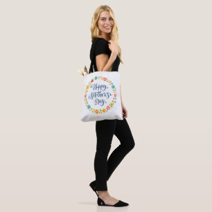 Simple Happy Mother's Day Floral Calligraphy    Tote Bag