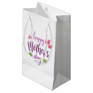 Simple Happy Mother's Day Floral Gift Bag