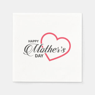 Simple Happy Mother's Day Napkin