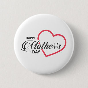 Simple Happy Mother's Day Pin Button