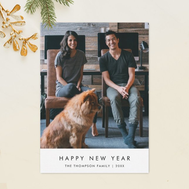 Simple Happy New Year Photo Card (Creator Uploaded)