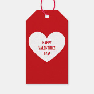 Simple Happy Valentine's Day Heart Gift Tags