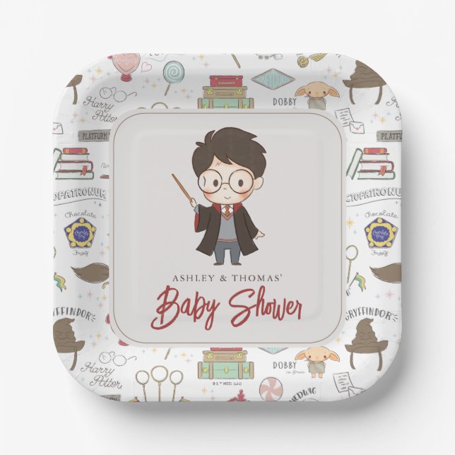 Simple Harry Potter Baby Shower Paper Plate (Front)